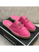 Chanel Chain CC Lambskin Espadrilles Mules Pink 2021