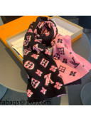 Louis Vuitton Monogram Knit Wool Long Scarf 30x180cm Pink/Black 2021