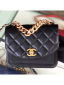 Chanel Quilted Smooth Calfskin Small Flap Bag AS0784 Black 2019