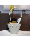 Bottega Veneta Smooth Leather Mini Basket Tote Bag White 2020