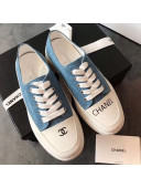 Chanel Canvas Asymmetric Sneakers Blue 2020