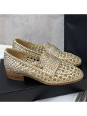 Chanel Shiny Braided Mesh Calfskin Loafers G37403 Gold 2021