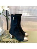 Chanel Suede CC Charm Short Boots Black/Gold 2021