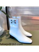 Hermes Calfskin Studded Short Boots White 2021