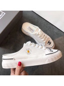 Chanel Canvas Daisy Open Back Sneakers White 2020