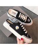 Chanel Canvas Daisy Open Back Sneakers Black 2020
