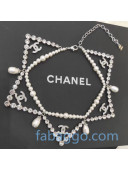 Chanel Triangle Pearl Necklace AB4518 Silver 2020