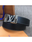 Louis Vuitton Reversible Calfskin Belt 40mm with Metal LV Buckle Black/Silver 2019