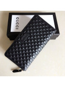 Gucci GG Leather Zip Long Wallet 449396 Black 2021