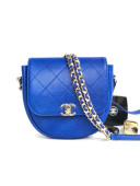 Chanel Quilting Lambskin Mini Flap Camera Bag Blue 2019