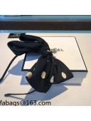 Chanel Silk Dotted Bow Heaband Black 2021