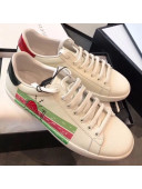 Gucci Ace Sneaker with Web and Strawberry White 2019 (For Women and Men)