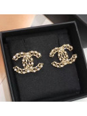 Chanel Chain Crystal CC Stud Earrings 01 2020