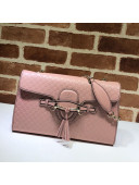 Gucci GG Leather Tassel Medium Shoulder Bag 449635 Pink 2021