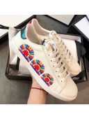 Gucci Ace Sneaker with Rainbow Print White 2019 (For Women and Men)