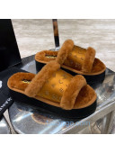 Chanel Crystal CC Platform Sandals Brown 2020