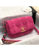 Chanel 19 Wool Tweed Flap Waist Bag/Belt Bag AS1163 Pink 2019
