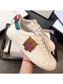 Gucci Ace Sneaker with Gucci Logo and Tiger White 2019 (For Women and Men)