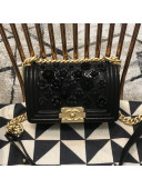 Chanel Camellia Small Boy Flap Bag A67085 Black 2019