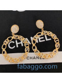 Chanel Crystal Hoop Earrings AB4265 Gold 2020