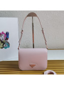 Prada Brushed Leather Shoulder Bag 1BD308 Pink 2021