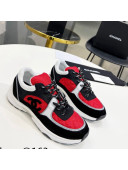 Chanel Suede & Mesh Sneakers G38299 Red/Black 2021 111727