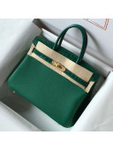 Hermes Touch Birkin Bag 30cm in Crocodile Embossed Leather and Togo Calfskin Green/Gold 2021