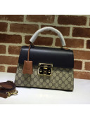 Gucci Padlock GG Supreme Canvas Top Handle Bag ‎453188 Beige/Black 2020