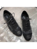 Chanel Mesh Lace-up Shoes Black 2020