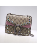 Gucci Dionysus GG Canvas Crystal Mini Bag 421970 Pink 2021