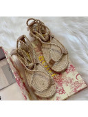 Dior Diorexpress Embroidered and Woven Cotton Sandal Beige 2020