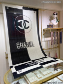 Chanel Cashmere Stole Long Scarf CS818 Black 2021
