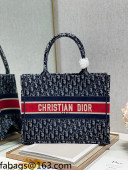 Dior Medium Book Tote Bag in Blue Velvet Cannage Embroidery 2021