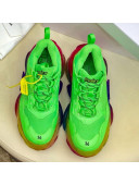 Balenciaga Triple S Sneakers Green/Rainbow Sole 02 2020