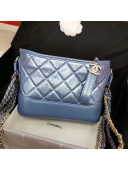Chanel Iridescent Aged Calfskin Gabrielle Hobo Bag A93824 Blue 2019