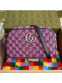 Gucci GG Marmont Multicolour Canvas Small Shoulder Bag 447632 Pink/Silver 2021