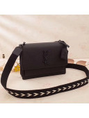 Saint Laurent Medium Sunset Fes Bags in Grained Leather 449453 2018(Black Hardware)