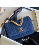 Chanel Denim Chanel 19 Wallet On Chain AP0957 Blue 2020