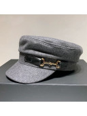 Gucci Wool Hat with Horsebit Charm Grey 2020