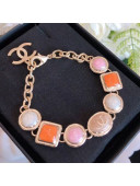 Chanel Resin Stone Bracelet AB2981 Pink/Orange 2019