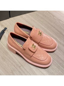 Chanel Lambskin Loafers G38147 Pink 2021
