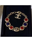 Chanel Resin Stone Bracelet AB2981 Burgundy/Blue 2019