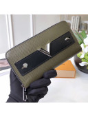 Louis Vuitton Metallic Epi Leather Edgy Zippy Wallet Essential V Green 2017