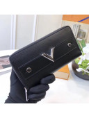 Louis Vuitton Metallic Epi Leather Edgy Zippy Wallet Essential V Black 2017