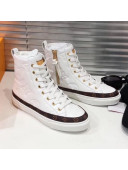 Louis Vuitton Stellar Monogram Embossed Leather High-top Sneakers White 2019
