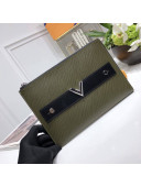 Louis Vuitton Metallic Epi Leather Edgy Pochette Essential V M62092 Green 2017