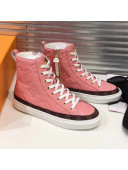 Louis Vuitton Stellar Monogram Embossed Leather High-top Sneakers Pink 2019