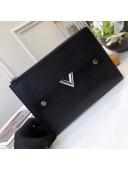 Louis Vuitton Metallic Epi Leather Edgy Pochette Essential V M62092 Black 2017
