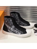 Louis Vuitton Tattoo Damier Canvas High-top Sneakers Black 2019 (For Women and Men)