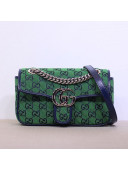 Gucci GG Marmont Multicolour Canvas Chain Mini Bag 446744 Green 2021